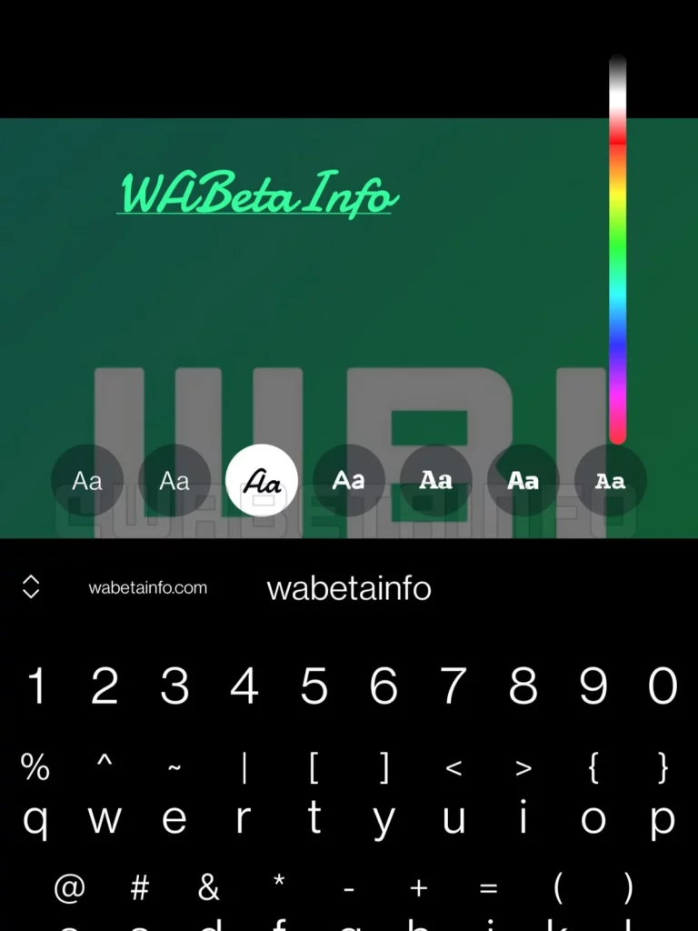 Editor de texto © WABetaInfo de WhatsApp