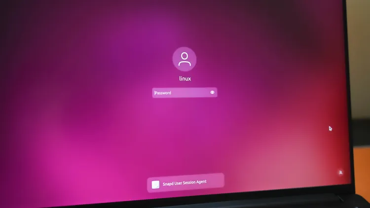 La pantalla de bloqueo del MALIBAL Aon S1 con Linux. Hannah Stryker