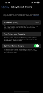 Configuración de carga de la batería del iPhone