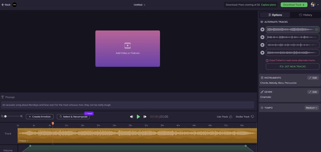 Editar una canción en Beatoven