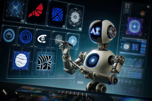 Un robot con IA que crea varios diseños de logotipos